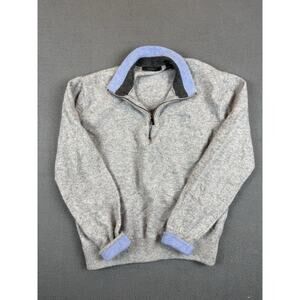 Grayson Cashmere Wool Blend Sweater Men’s Large Gray Quarter Zip Long Sleeve